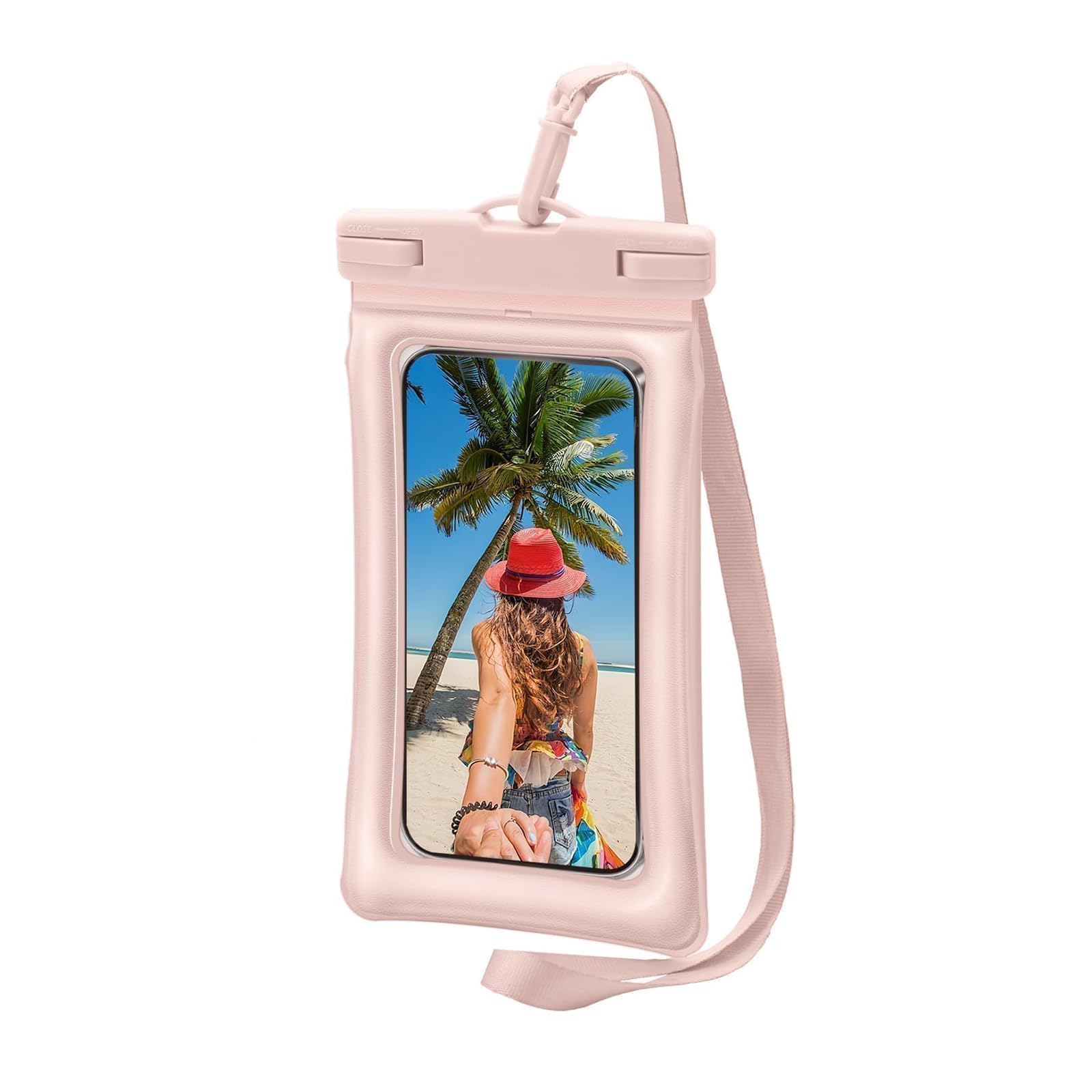 Photo 1 of MOLOSLEEVE Floatable Waterproof Phone Pouch Floating Waterproof Phone Case Dry Bags for iPhone 16 Pro Max for iPhone 15 Pro, IPX8 Cellphone Kayak Accessories, Beach Essentials, 1 Pack -Pink-8.3?