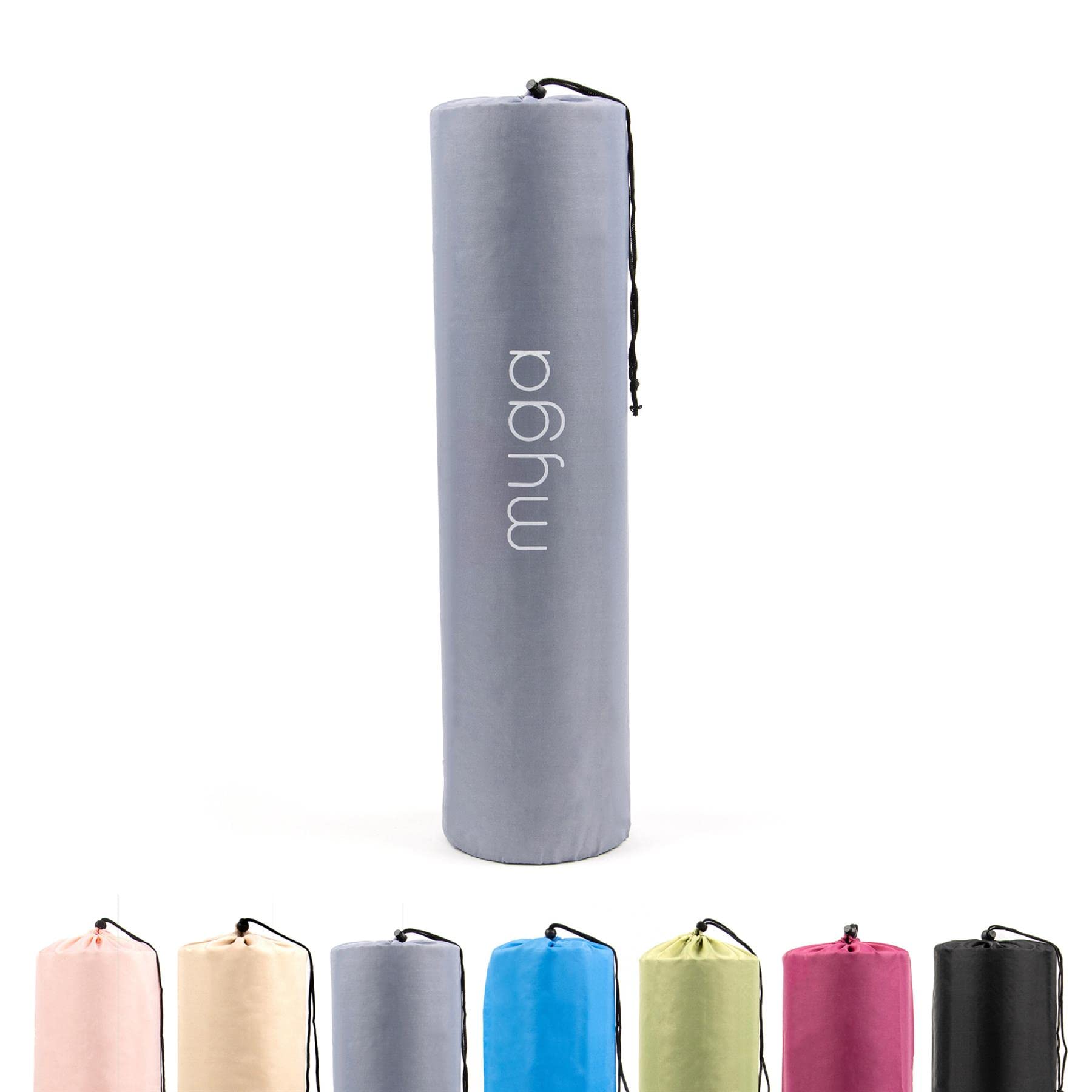 Myga Yoga Mat Bag - Compact Carry Bag for Yoga, Pilates, Fitness & Exercise Mat with Adjustable Strap for Women & Men - Lightweight Waterproof Travel Bag for Home Gym and Studio - Grey