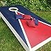 JBM Forbidden Road Cornhole Bag Bean Bags Pack of 8 for Tossing Core Hole Games with Duck Canvas Material Cover and PP Plastic Pellets Inside - Free Carrying Bag Included (Red & Dark Blue, 14OZ)