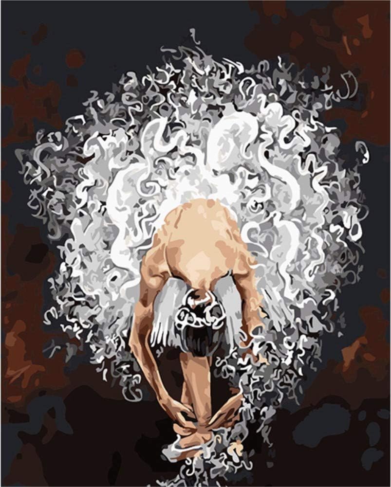 ABEUTY DIY Paint by Numbers for Adults, Ballet Dancer 16x20 inches Number Painting Art Therapy (Wooden Framed)