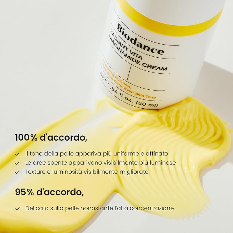 Crema Viso Radiant Vita alla Niacinamide - Illuminante e Anti-Macchie - Correttore Macchie Scure e Idratante - Skin Care Coreana per Tutti i Tipi di Pelle - Idea Regalo Donna - 50ml