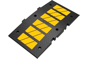 OranLite 35" inch Width Speed Humps Rubber Speed Bumps for Saftey Combinable High Visibility Durable Ramps, Garage Speed Bump for Asphalt Concrete Gravel Driveway (Middle Part 1 Pack)