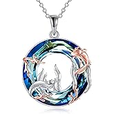 YFN Axolotl Necklace 925 Sterling Silver Mexican Axolotl Necklaces for Women Animal Pendant Funny Axolotls Embraces Jewelry Gift