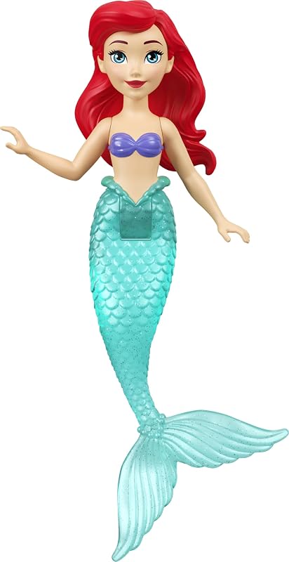 Mattel Disney Ariel Princesses, pacote de 4 pequenas bonecas da Pequena Sereia Ariel, Príncipe Eric, Úrsula e Rei Tritão, além de um tridente, inspirado no filme JHG84