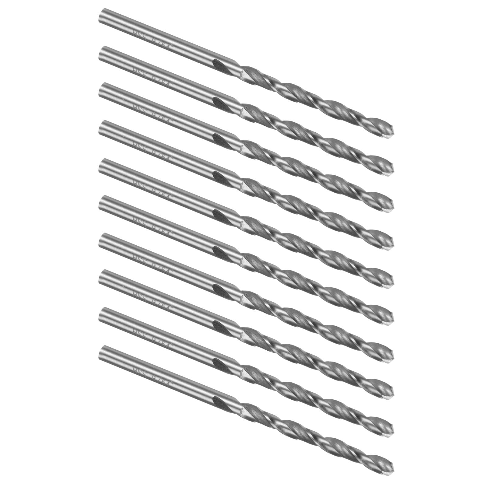 Kozelo 10PCS Twist Drill Bit - [9/64"] M2 High-Speed Steel Round Shank Jobber Bit Set White Gold for Metal Wood Plastic Steel Use, 43mm/1.69" Blade Length