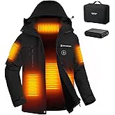 Brimekey Heated Jacket for Women with Fleece Lining 12000mAh Battery Windproof Waterproof Women's Heated Coat Skiing Hunting