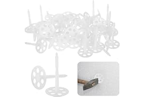 100 Pcs Insulation Anchors, 2.4 x 4.1 in Plastic Wall Fixing Pins, One-Piece Expansion Fasteners, Retaining Clips for Fixing 
