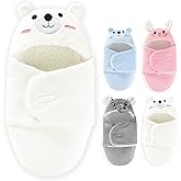 SEVDO Swaddles for Newborns,Personalized Baby Sleep Sack,Infant Cute Plush Receiving Blanket 0-6 Months for Girl Boy (White Bear)