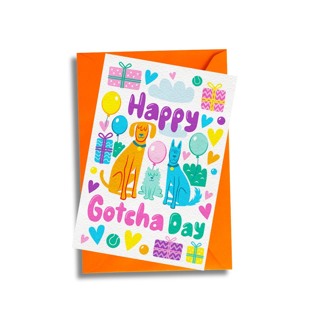 Scoff Paper Edible Dog Gotcha Card – The Anniversary Card Your Dog Can Eat! HAPPY GOTCHA DAY, Single A5, CHICKEN Flavoured Card. Ideal Treat, Snack, Gift Or For Your Pet