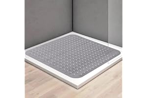 Square Shower Mat Non Slip: Large 32 x 32 Inches Shower Anti Slip Mats for Walk-in Shower - Washable PVC Shower Stall Mat wit