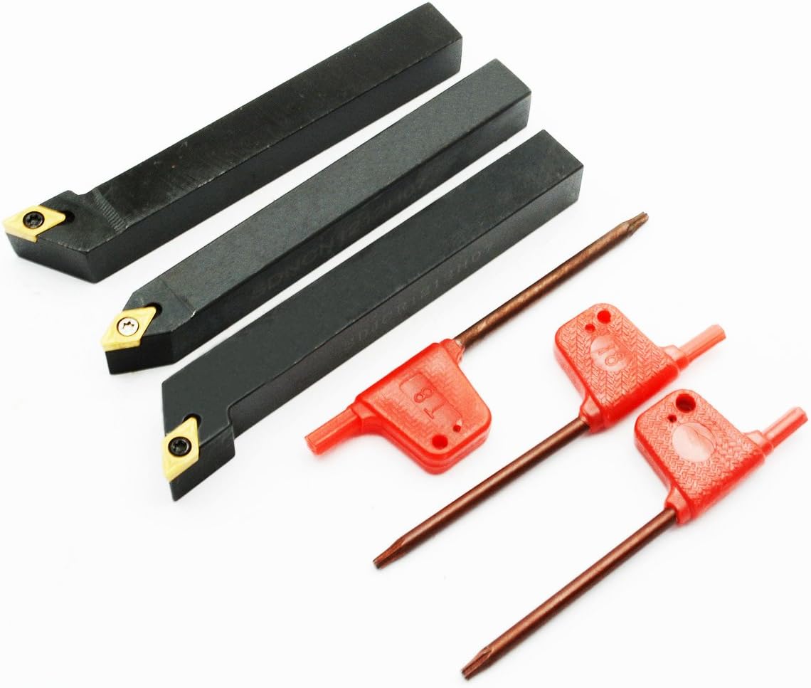 3PCS 1/2" CNC Lathe Carbide Turning Tools Indexable Holder