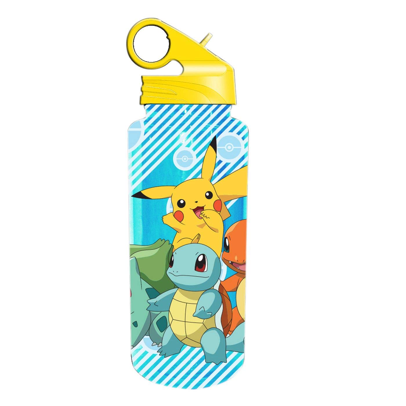 Silver Buffalo Pokemon Pikachu, Bulbasaur, Charmander, and Squirtle Starters - 20oz Water Bottle