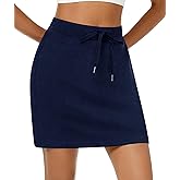 Casly Lamiit Women's Mini Skort Casual Drawstring High Waisted Short Sweat Skirt with Pockets