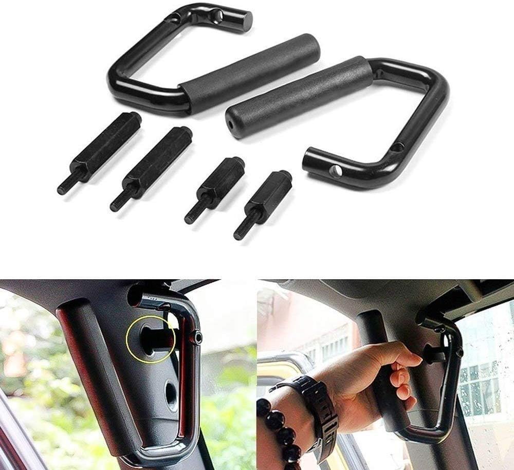 governingsoldiers Black Front Grab Bar Grab for Jeep Wrangler JK Rubicon X Sport and Sahara Unlimited Access Door A 2/4 2007-2017