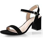 Ankis Nude Black Heels, 2.5'' Block Chunky White Clear Silver Heel Dressy Open Toe Heels For Women Ankle Strap Low Short Thick Strappy Dress Comfortable Sandal Casual Party Wedding Event Summer Shoes