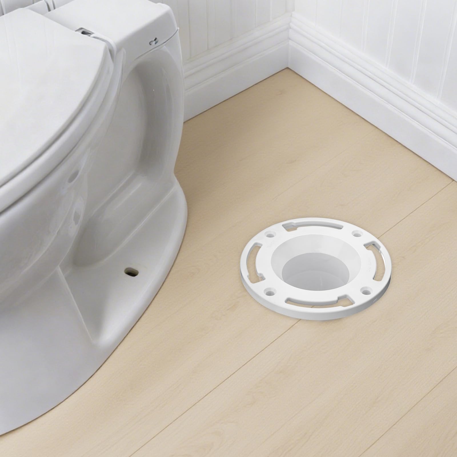 View 1 of (1 Pack) Yariwiz 4 inch PVC Twist-N-Set Closet Flange for Toilet CF-002(1 PACK)