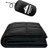 zzlamb Camping Blanket, Compact Lightweight Soft Puffy Blanket Water-Repellent, Packable Warm Quilt Down Alternative Picnic Hiking Backpacking Beach Travel RV Airplane Couch Car