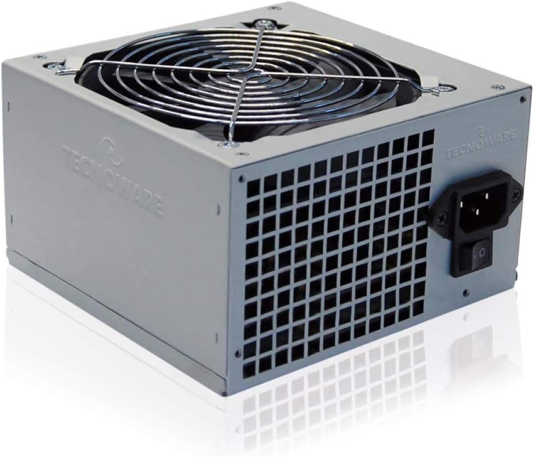 Tecnoware Free Silent 500 ATX Power Supply, 5inch Silent Fan, 2 x SATA, 1 x 24 Pin, 1 x 12V 4+4 Pin, 2 x Molex