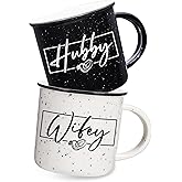 JOVGANK Wedding Gifts for Couples 2026, Wifey Hubby Mugs Set of 2 Coffee Mug 10 Ounce, Bridal Shower Gift, Mr and Mrs Coffee Mug Set, Couples Gift for Bride Groom, Valentine's Day Gifts