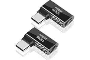 Duttek Right Angle USB C Adapter 20Gbps, 90 Degree USB C Adapter Male to Female Extender Adapter, Zinc Alloy Material Support