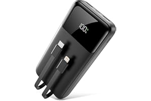 Power Bank Portable Charger 40000mAh, 22.5W Fast Charging, Built-in USB-C & Lightning Cables, Charge 5 Devices Simultaneously