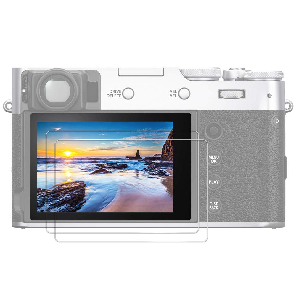 JJC (2 PACK) Tempered Glass Screen Protector for Fujifilm X-T50 X-T30II X-T30 X-T10 X-T20 X-E3 X-T100 Camera, Ultra-Thin HD, High Hardness Shatterproof Anti-Bubble
