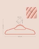 SONGMICS Velvet Hangers 50 Pack Non-Slip 0.6 cm Thick 360° Swivel Hooks Pink view 3