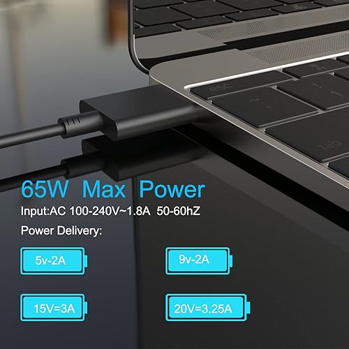 USB C Laptop Charger, 65W KSW KINGDO USB C Charger Compatible