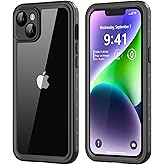 Protebox for iPhone 14 Waterproof Case with Built-in Screen Protector, Shockproof Dustproof Full Body Protective IP68 Waterproof Phone Case for iPhone 14 6.1 inch (Black/Clear)