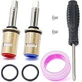 GLOXTED 377XKRHJKABNF & 377XKLHJKABNF 1/4-Turn Cold & Hot Ceramic Faucet Cartridge Kit for Efficient Faucet Repairs