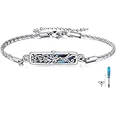 UCADRIT Tree of Life Urn Bracelet 925 Sterling Silver Tree of Life Urn Bracelet for Ashes Cremation Jewelry for Ashes Keepsake Pendant for Ashes Women