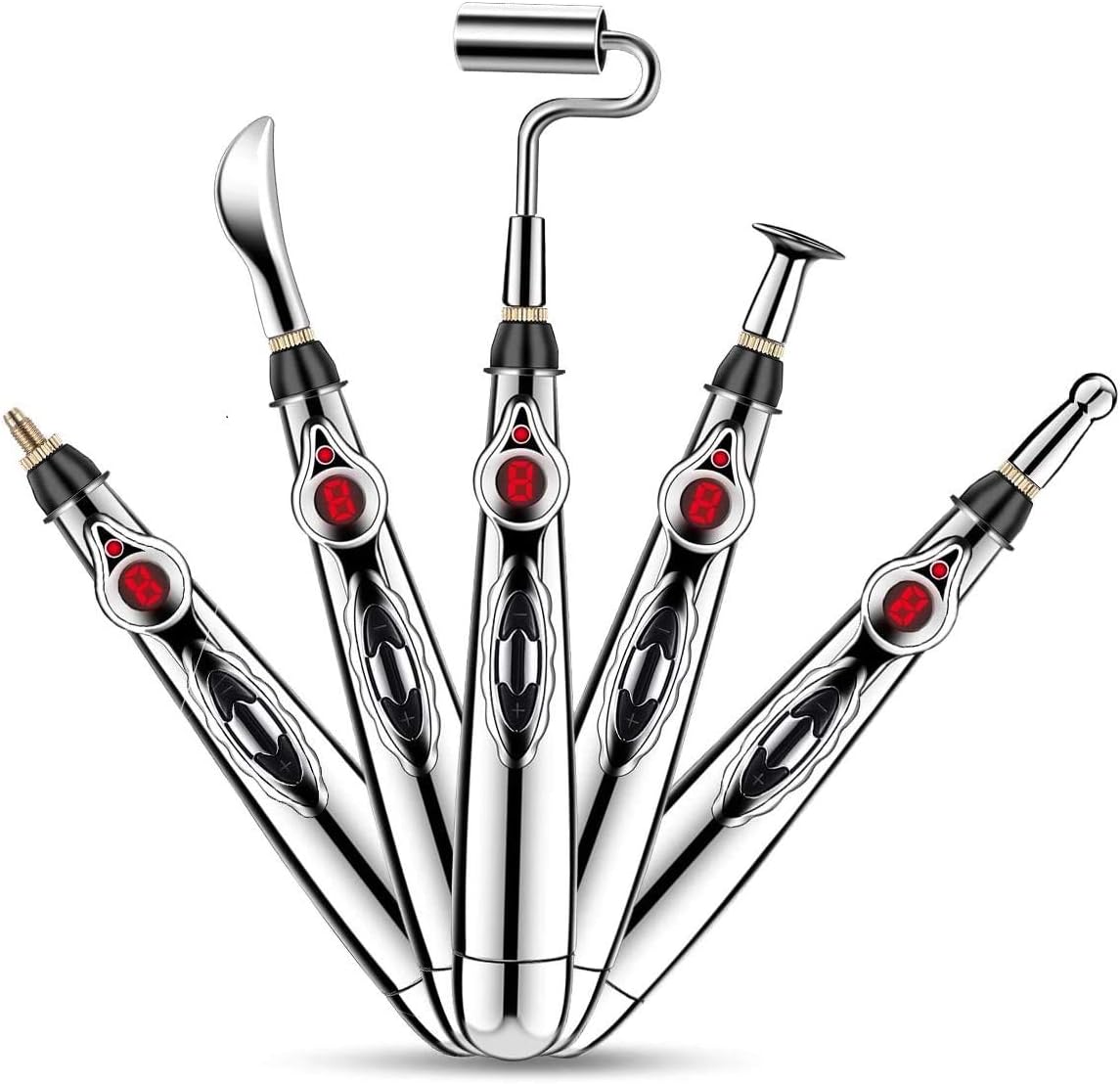 5-in-1 Acupuncture Pen, Migaven Electronic Acupuncture Meridian Therapy Machine Energy Pens Massager Relief Pain Tools with 5 Massage Heads 9 Levels: Health & Personal Care