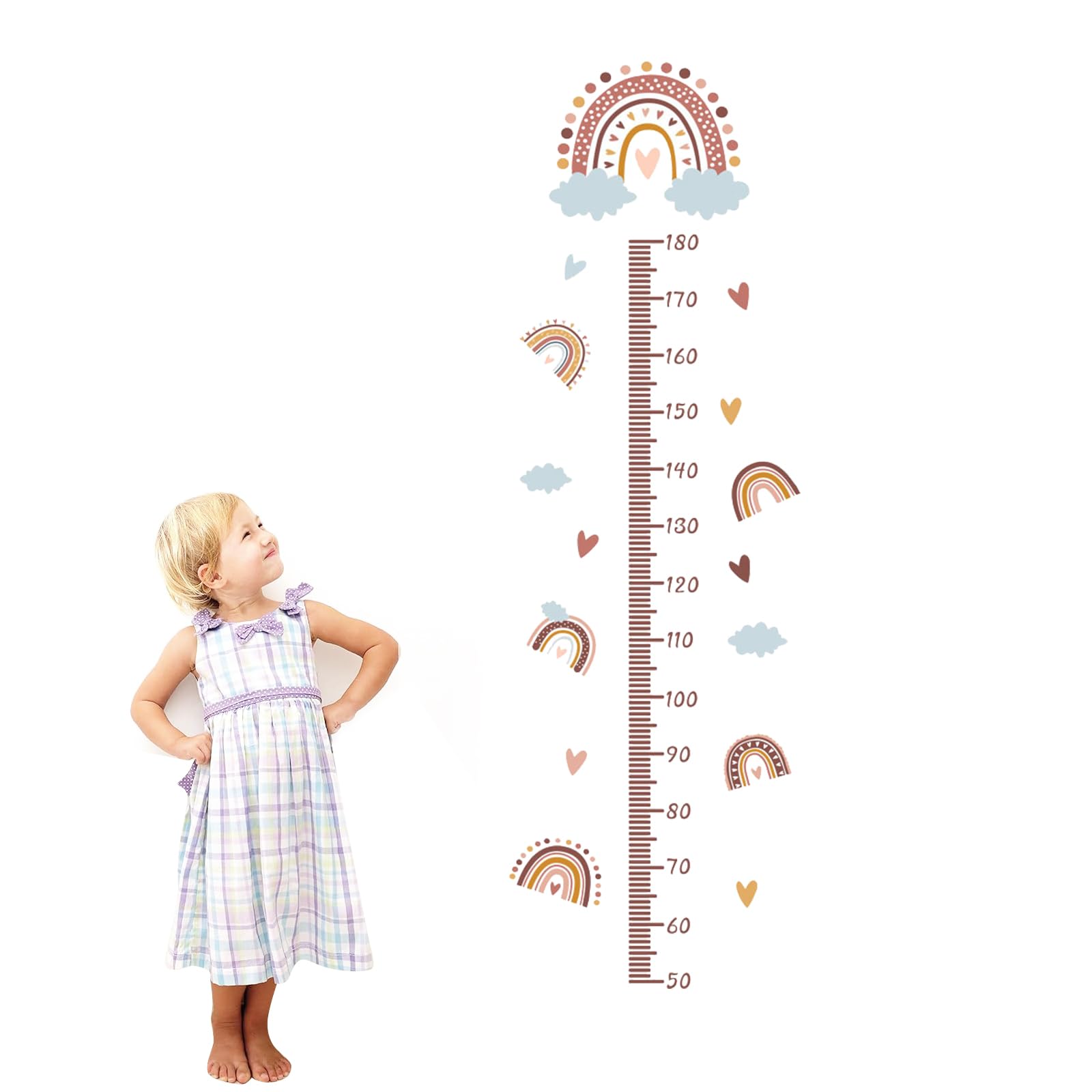 Baby Height Growth Chart,Baby Growth Chart,Wall Hanging Height Measuring Ruler,Wall Hanging Growth Chart,Animal Height Chart Wall Sticker for Kids,Removable Bedroom Nursery Wall Decoration,50-180CM