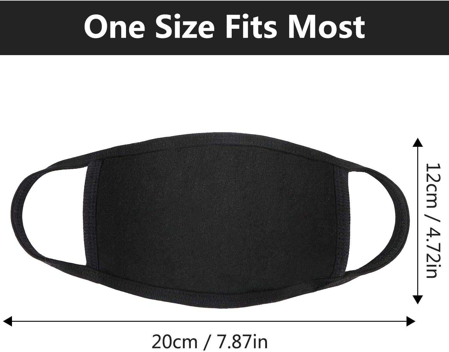 Reusable Cotton Fabric，Fashion Protective Unisex Black Dust Cotton, Washable (5PCS): Beauty