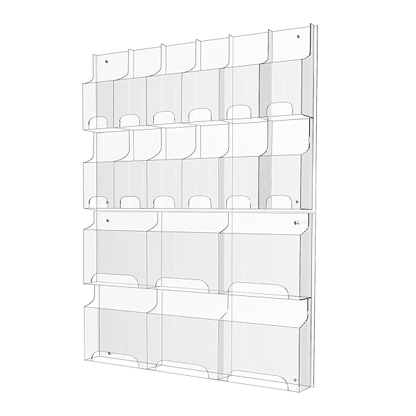 ACRYLIC BROCHURE PAMPHLET HOLDER, 6 MAGAZINE HOLDERS AND...