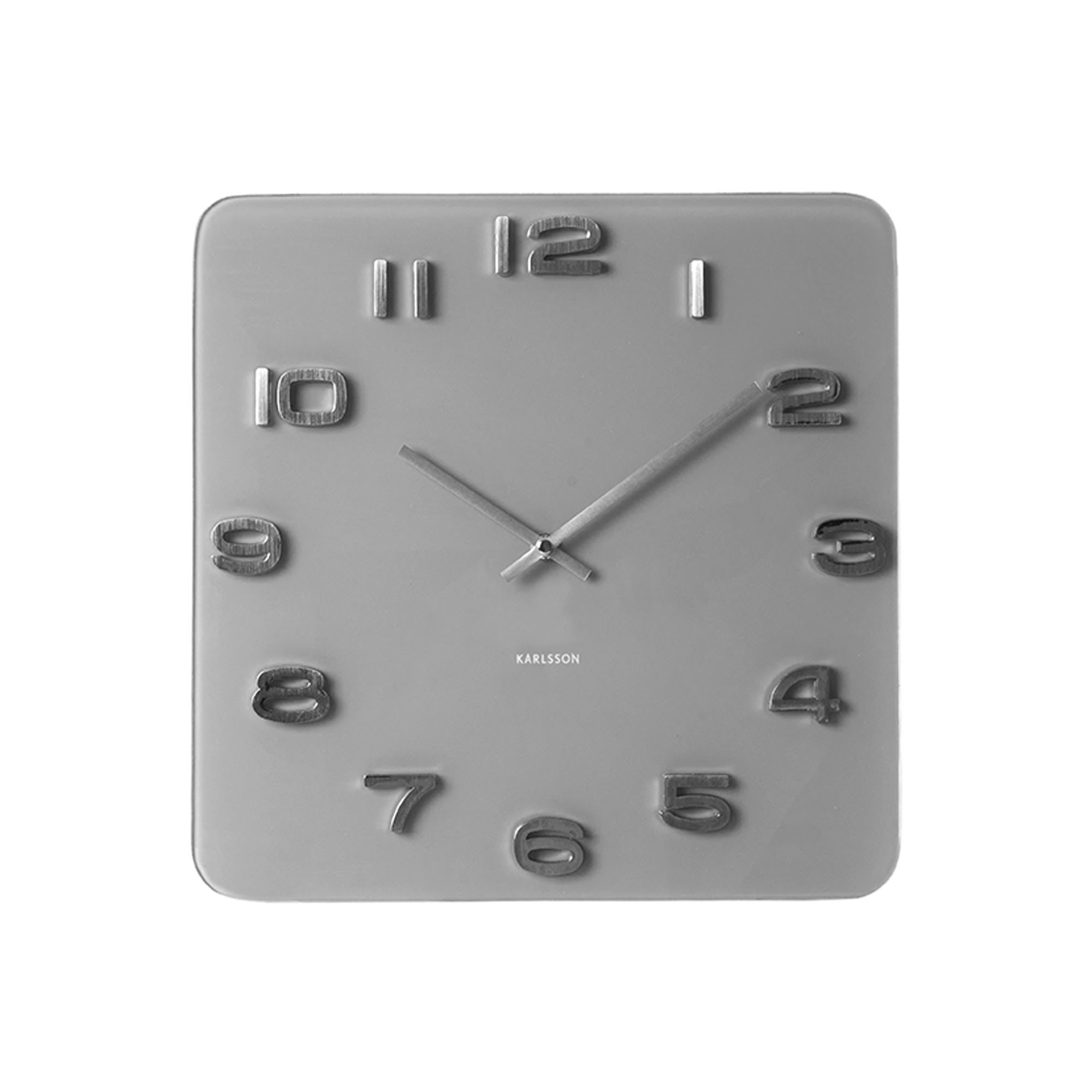 Karlsson Vintage Glass Wall Clock, Grey