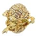 YU FENG Turtle Hinged Trinket Box Handmade Golden Tortoise Bejeweled Box Collectible (Gold)