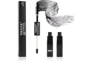 VOLLUCK Root Touch Up, Instant Gray Hair Cover Concealer Stick, 2-In-1 Double Head Hair Color Finishing Stick, Hair Mascara Brush for Eyebrow& Beard (Black, 0.23 Fl oz)