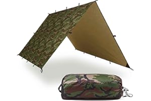 AquaQuest Safari Camping Tarp - Lightweight Durable Rain Fly - Waterproof Camping Essentials for Hiking, Backpacking & Hammock