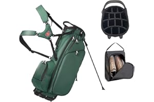 JDSZM Lightweight Golf Stand Bag with 14 Way Full-Length Dividers, 7 Zippered Pockets and Rain Cover, with Handles and Dual Strap