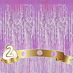 TONIFUL 2Pcs Purple Tinsel Foil Fringe