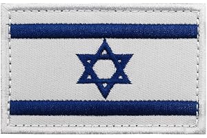 VEWORN Jewish Israel National Flag Patch Embroidered Uniform Tactical Military Israeli Patch Applique with Hook and Loop Fastener (Blue White Edge)