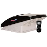 MAXXAIR Maxxfan Deluxe Vent, Fan and Vent Cover All in One - Powerful 10-Speed Reversible Fan with Thermostat, Built-in Rain