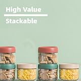 Eidoct 3-Pack 10oz Glass Jar with Leakproof Screw Lid - Multi-Colored view 3