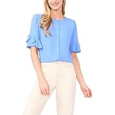 CeCe Flounce Elbow Bow Sleeve Top