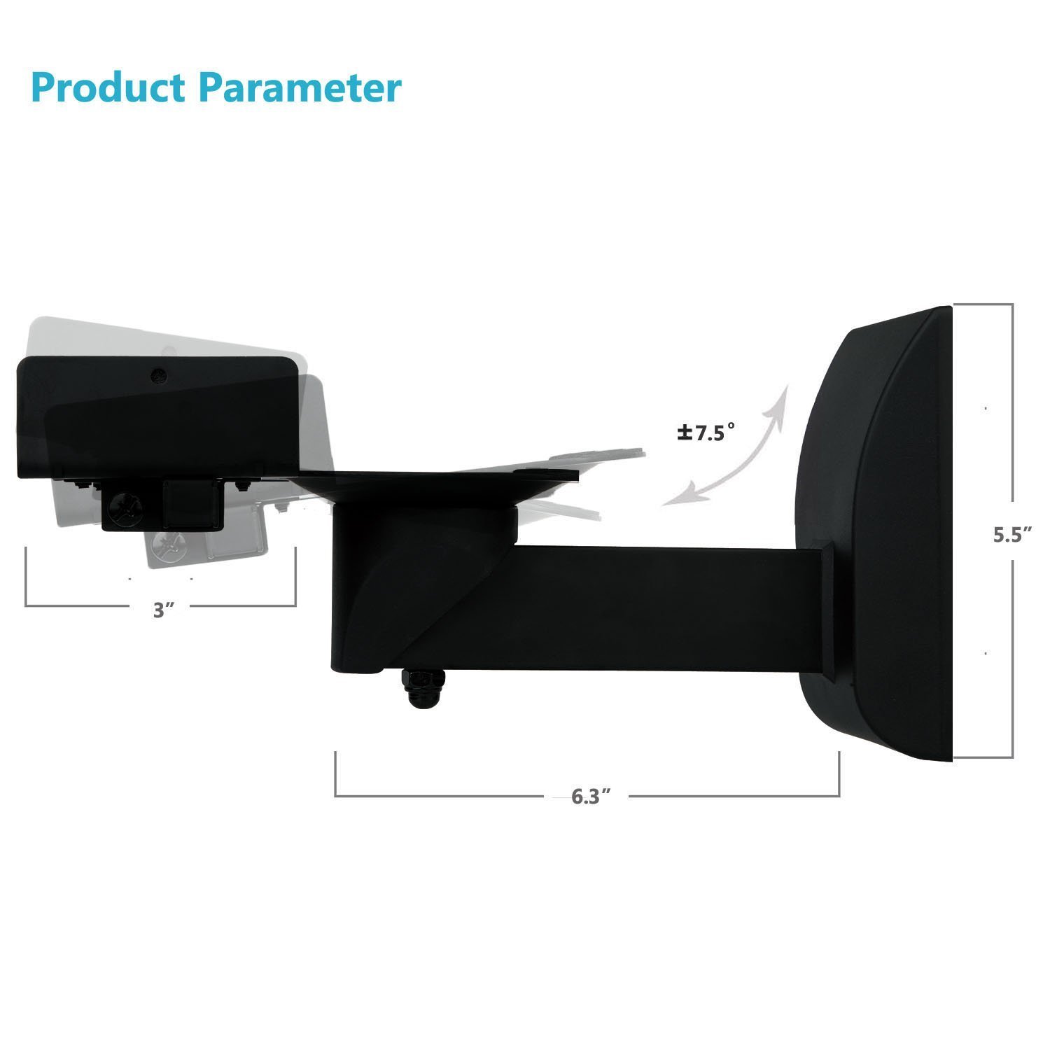 Speaker Mounts SWM201 Hold up to 55 lbs. WALI Dual Side Clamping