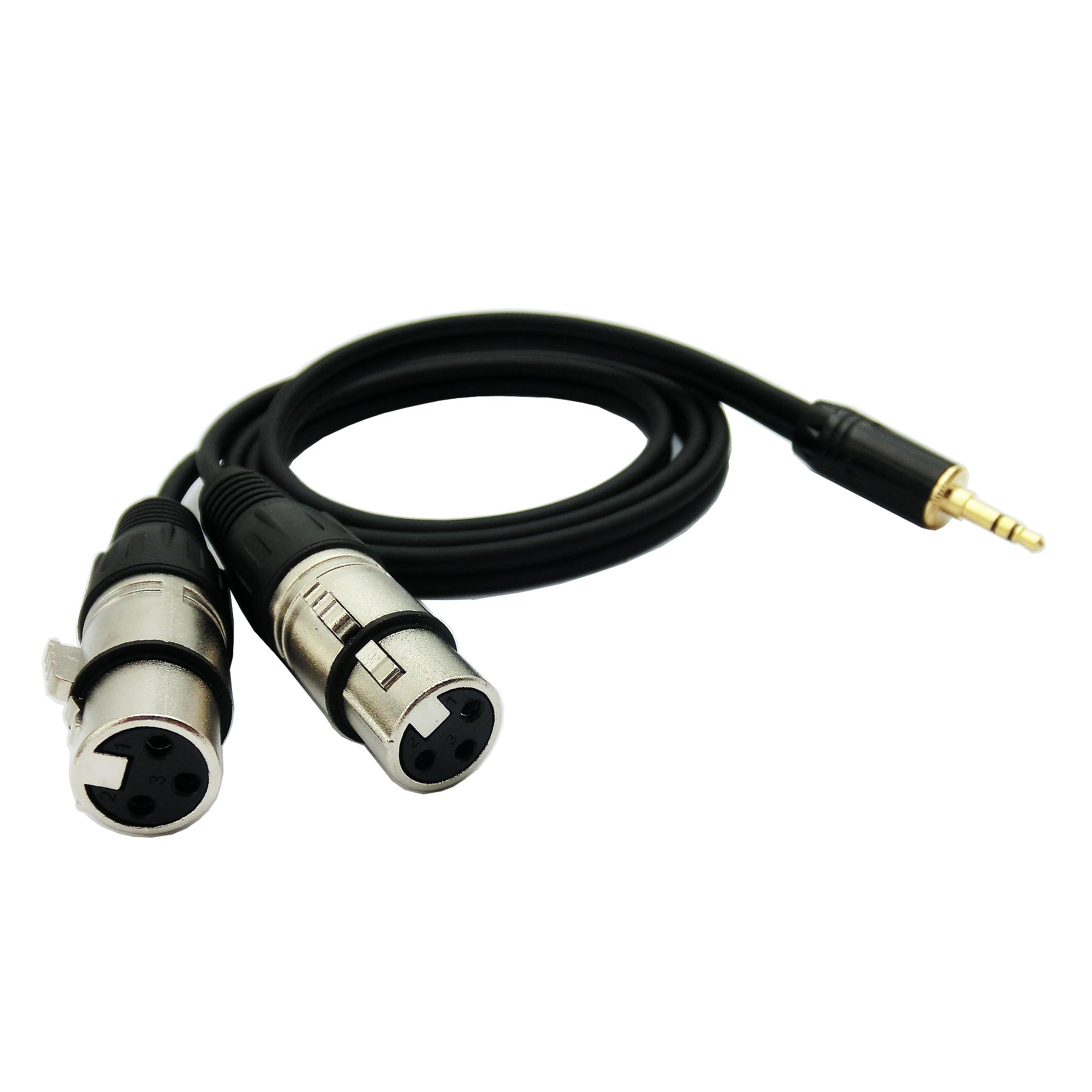 Pro grade TRS Audio Speaker Cable stereo 3.5mm male To Dual XLR female Aux Cable for Phone/computer To Mixer Amplifier Speaker Y Splitter 2m