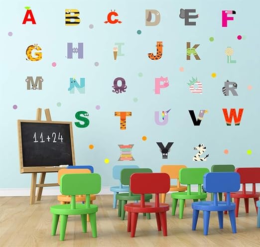 Amazon Com Iarttop Animal Alphabet Wall Decal Educational Abc
