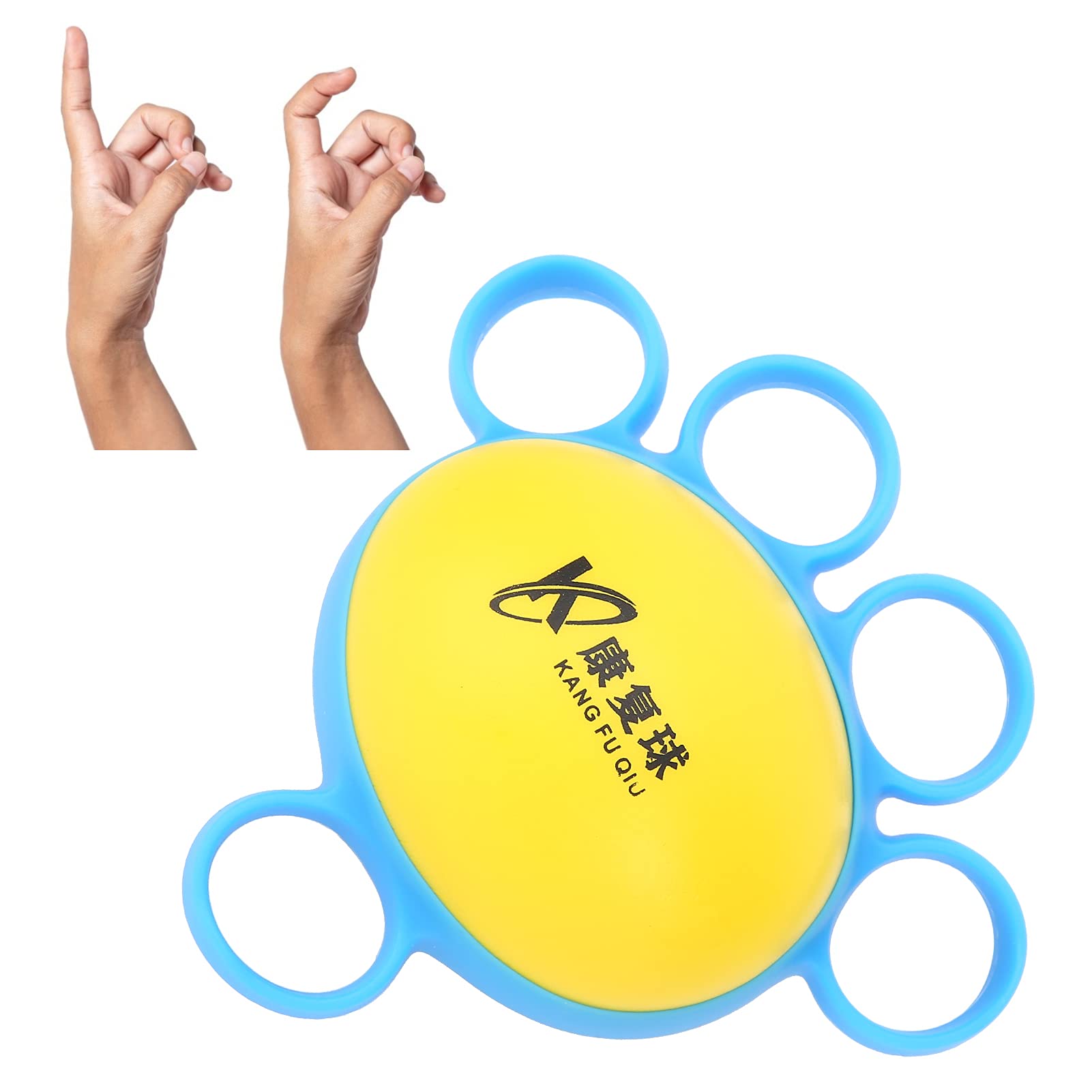 Fingerball Exerciser Grip Ball, Finger Grip Strengthening Exercise for Hand, Finger Cramp Hand Muscle Strength Fitness Training Squeeze Ball (Blue)