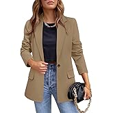 CRAZY GRID Womens Casual Blazer Jacket Long Sleeve Open Front Work Office Blazer Lapel Button Jacket
